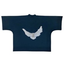 YEEZY GAP BALENCIAGA CROPPED NO SEAM TEE IN DARK BLUE XS