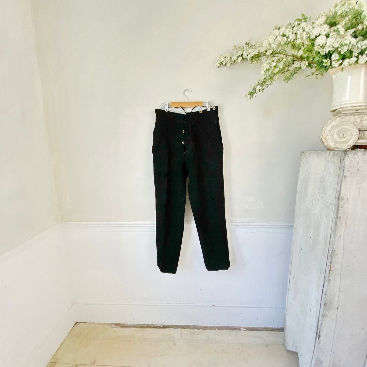 パンツ french work antique black wool trousers s-l1200.jpg