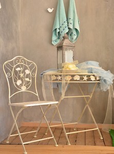 GARTENTISCH VINTAGE METALLTISCH TISCH ANTIK WEISS SHABBY METALL