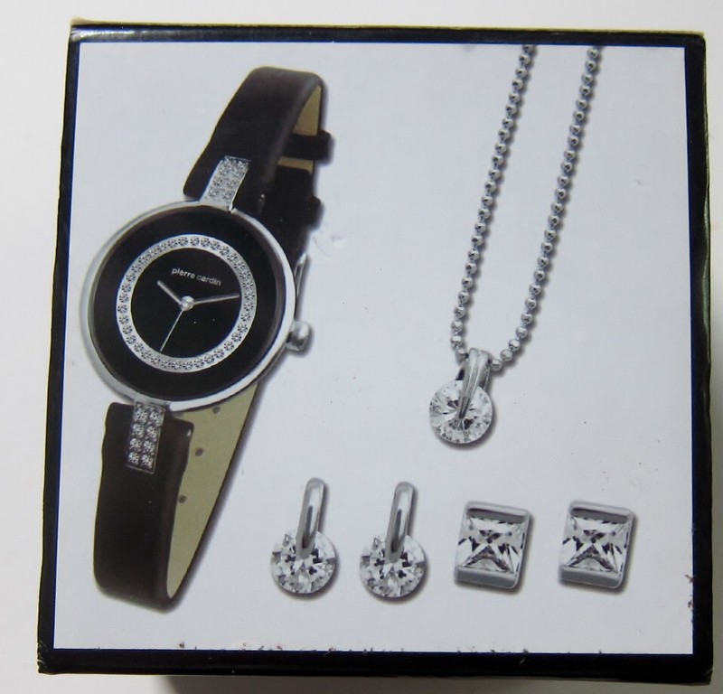 Pierre Cardin ladies watch, with matching earrings and necklace