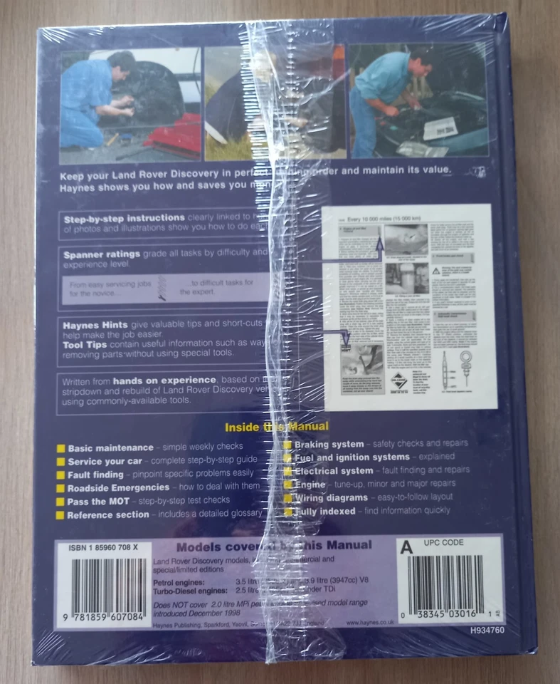 LAND ROVER DISCOVERY 1989 - 1998 HAYNES OWNERS WORKSHOP MANUAL EN ANGLAIS - Photo 2/2