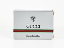 Jabón facial clásico vintage de los años 80 con logotipo de Gucci barra de 1,6 onzas y caja con logotipo original