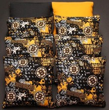 CORNHOLE BEAN BAGS made w BOSTON BRUINS Fabric 8 ACA Regulation Toss Game Bags