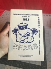 Vintage 1982 Kiwanis Club Of Hawthorne Annual Bear Banquet New Jersey Book Rare!