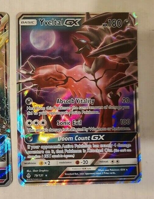 ULTRA RARE Yveltal GX Pokemon Holo SM Forbidden Light 79/131 - MP