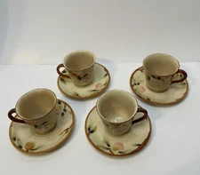 Maruhon Ware Vintage Hand Painted Japan Cups & Saucers set of 4