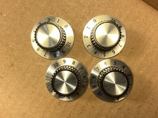4 New Black  Silver Numbered 1.5" Knobs 1/4" shaft TALL for Guitar Amp Qty 