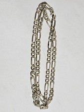 STERLING SILVER 0.925 FIGARO NECKLACE (CHAIN) - PRE OWNED 20" - 23 GRAMS 87.90 per troy oz