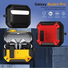 For Samsung Galaxy Buds 3/3 Pro Shockproof Secure Lock Case With Keychain Cover