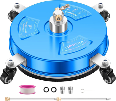 #ad 14quot; Pressure Washer Surface Cleaner with 4 Wheels Coated Blue Stainless Steel $102.31