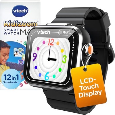 Vtech KidiZoom Smart Watch MAX Schwarz I Kinder-Smartwatch mit Duokamera I Touch