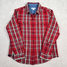 Camisa de franela manta Outerknown XS para mujer roja y menta a cuadros 100 % algodón orgánico