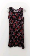 American Eagle Outfitters Black Floral Dress Open Shoulder Long Sleeve XL