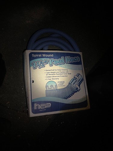SPIRAL WOUND 1 1/2" POOL HOSE FORGE LOOP SWIVEL CUFF 50FT