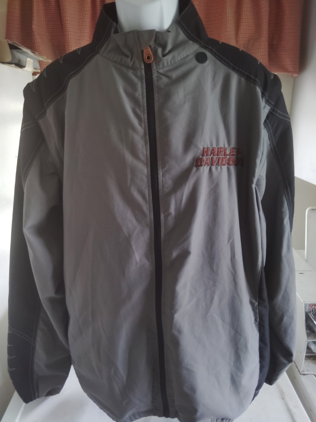VTG Harley Davidson Mens Polyester Full Zip Windbreaker Jacket 2XL RN 15220