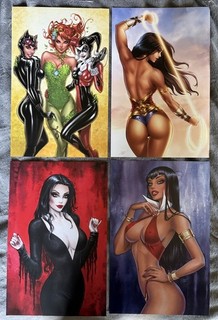 Dawn McTeigue Sexy Art Print Lot 11x17 Vampirella Wonder Woman Sirens Morticia