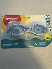 Speedo JR Glide Print Goggles Blues No Leak Anti Fog UV Protection Ages 6-14