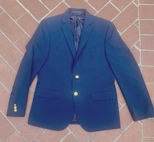 Boys Lauren Ralph Lauren Navy Blue Blazer Jacket GOLD Buttons Size 16R