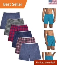 Comfortable Men's Woven Boxer Shorts - Relaxed Fit, Moisture-Wicking Collection