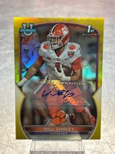 Will Shipley 2022 1st Bowman Rookie Card RC Auto Yellow/75 (QUC025477)