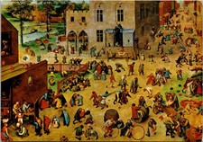 Children s Games Painting by Peter Brueghel Austria Continental Postcard B753