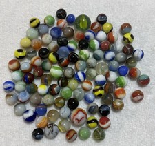 Lot Of 100 Vintage Marbles Akro Peltier Master Vitro  Played With  Condition