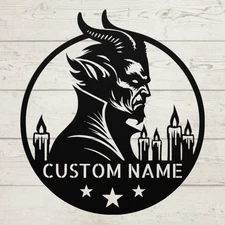Custom Gothic Devil Metal Sign Gift for Gothic Fans Decor for Home, Man Cave