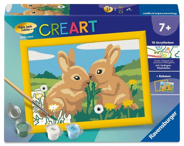 Creart, Malen Nach Zahlen Kinder - Hasenfreunde Spiel Creart Malen Nach Zahlen-image