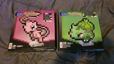 MEGA Pokémon Build Your Pixel Art Mew & Bulbasaur Sets 434/374 pcs Stand