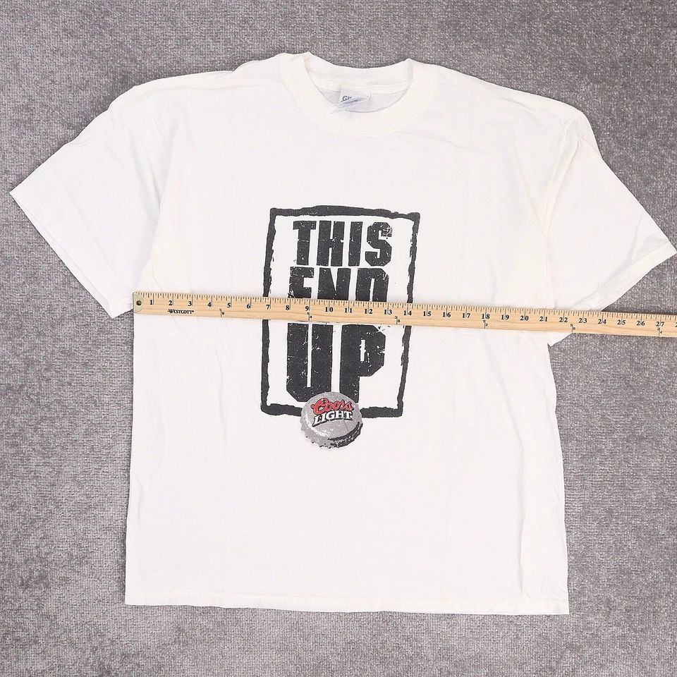 VTG 90s Coors Light Beer USA XL White Short Sleeve T-Shirt - Image 4 of 4