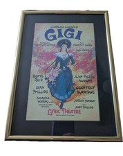 Original Vintage Gigi Lyric Opera House Small Gold Framed And Matted Poster 