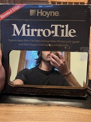 Piece Mirro-Tile Set W/ Beveled Edge Wall Mirror  12 x12 