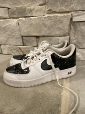 Costom Airforce ones Black and white with white spatter style