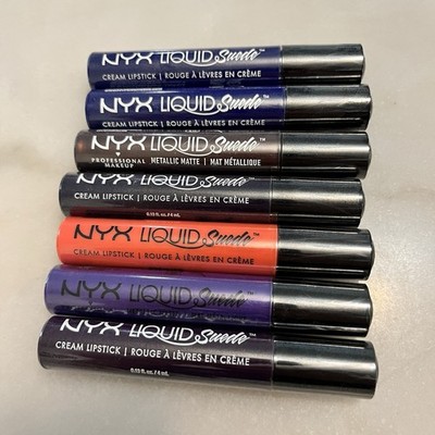 NYX Cosmetics LIQUID SUEDE Cream Lipstick Mixed Lot of 7 Blue Purple Red NEW