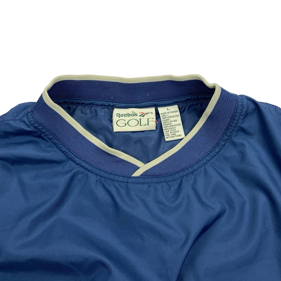 复古 90 年代 Reebok 高尔夫套衫风衣 V 领夹克男式 L 码 (L) — 第 2/4 张图片