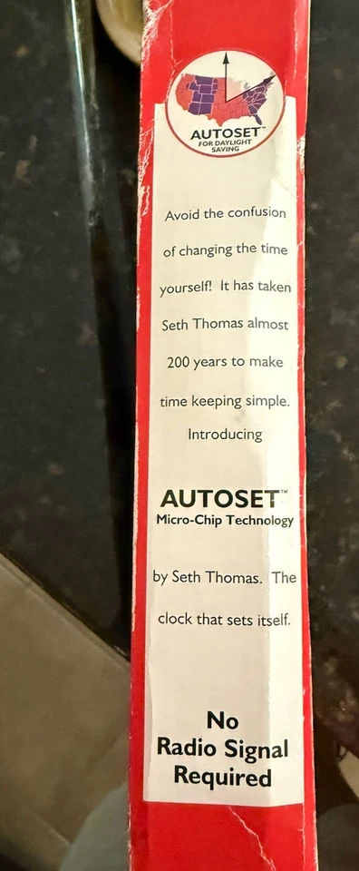 Reloj de pared de oficina vintage Seth Thomas AutoSet se ajusta automáticamente para horario de verano nuevo Foto 4 de 4