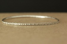 925 Sterling Silver Thin Patterned Bangle Bracelet 3.8 Grams BR5394