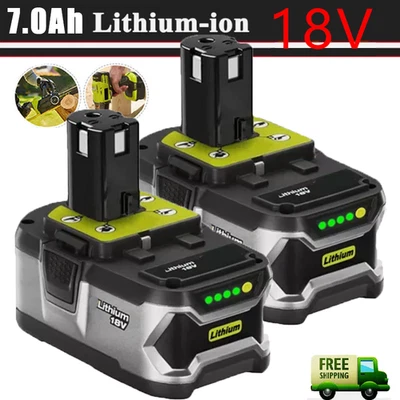 2PACK 18V 7,0Ah Batterie Lithium-Ion pour RYOBI One+ Plus RB18L50 P108 P104 FR