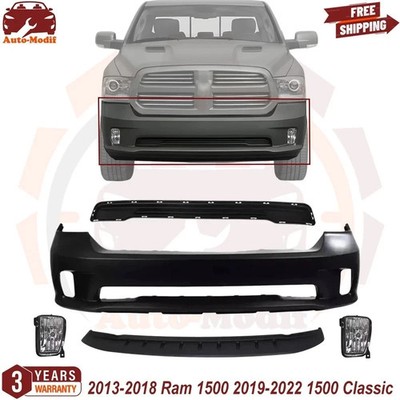 Front Bumper Cover Kit For 2013-2018 Ram 1500 2019-2022 1500 Classic
