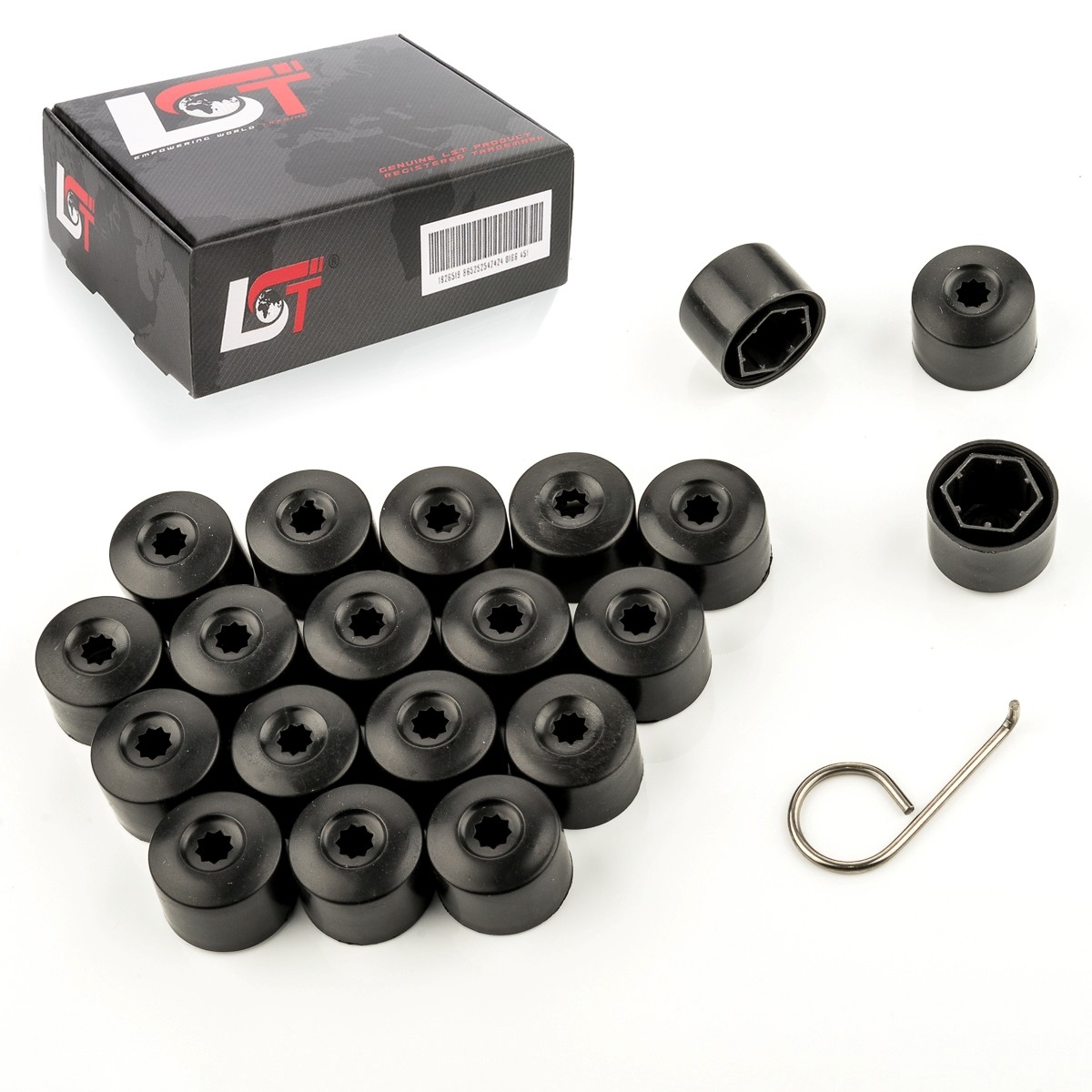 20X Wheel Nut Caps Set Black Matte 17Mm For LEXUS