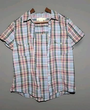 Women's H&M Sz 12 ( M) Button Up Short Sleeve Shirt 
