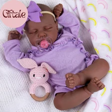 Black Reborn Baby Dolls - 20 Inch Realistic Black American Doll with Huggable Cl