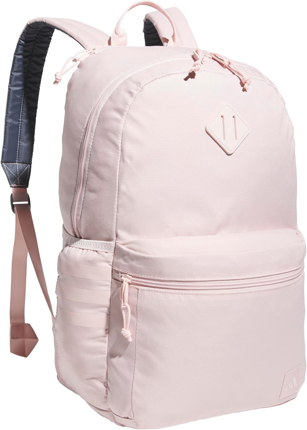 3-Stripe Classic Backpack for Men and Women, Bag with Laptop Sleeve, Sandy Pink/