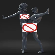 3D printed Resin Model Kit Boy And Girl Action Anime Figure Unpainted cupel