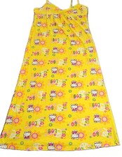 Hello Kitty Women's SZ L Yellow Spaghetti Strap Long Night Gown, Pj's, Dress