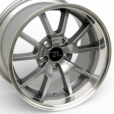 17 Gunmetal Machined Fr500 Replica Wheels 17x9 17x10.5 5x114.3 Mustang 94-04