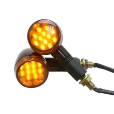 Amber LED Turn Signal Lights Universal Fit for Motorcycles with 10mm Mounting