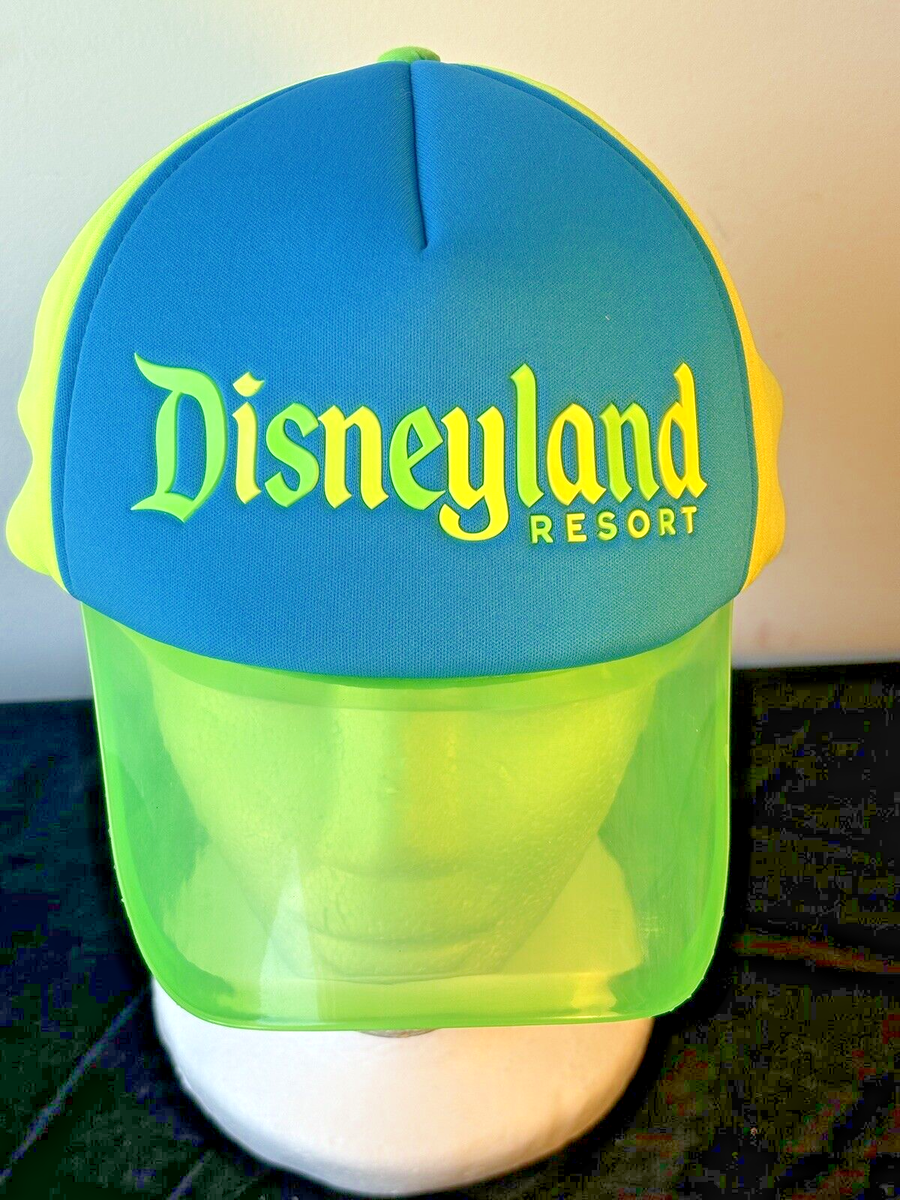 Disneyland Resort Disney Retro Cap Hat Adult Snapback Neon Green Blue NWT  Unisex