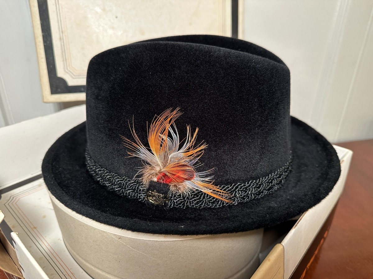 Vintage STETSON Sovereign Black Felt Men's Size Large Fedora Vintage STETSON Sovereign Black Felt Men's Size Large Fedora