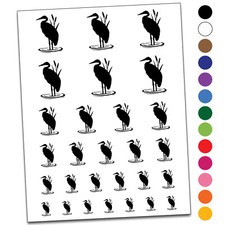 Heron Bird Silhouette Temporary Tattoo Water Resistant Set